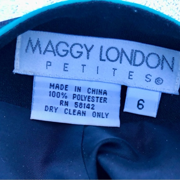 Vintage 80’s Maggy London Petites Striped Ribbon Cropped Blazer Sz. 6 - Picture 2 of 13